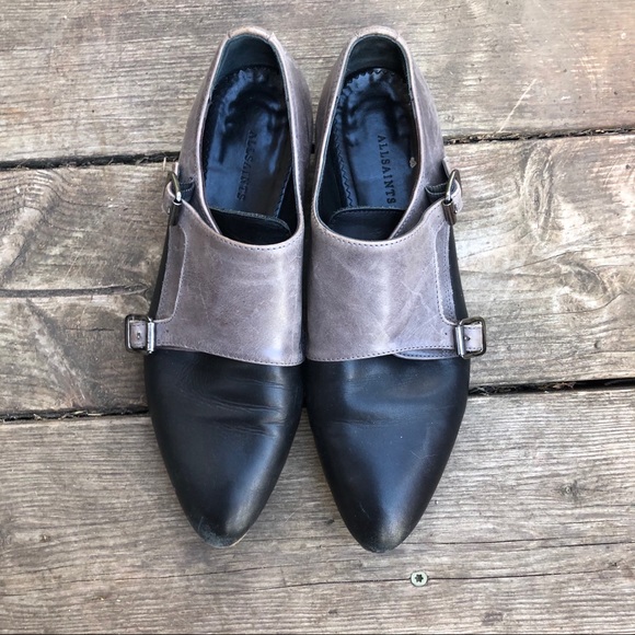All Saints rare monk two tone pointy toe shoes - Picture 2 of 8
